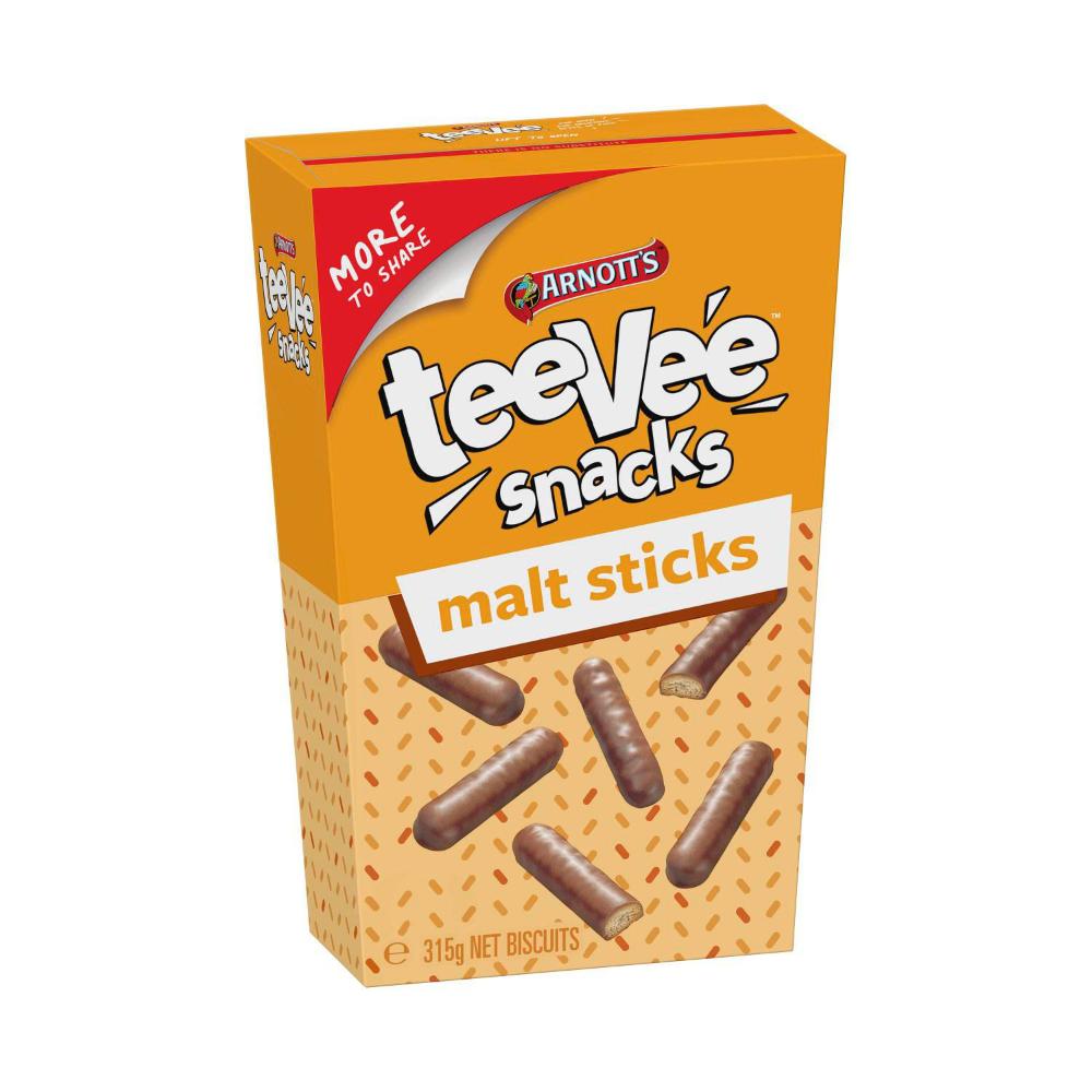 Arnott's Teevee Snacks Value Pack Biscuits Malt Sticks - 315g