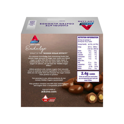Atkins Low Carb Endulge Chocolate Coated Almonds 5x30g - 150g