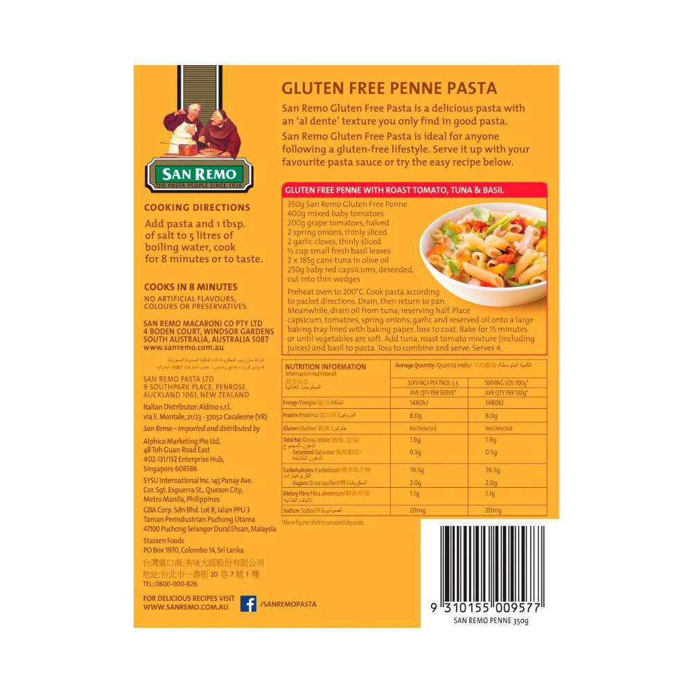 San Remo Gluten Free Penne Pasta - 350g