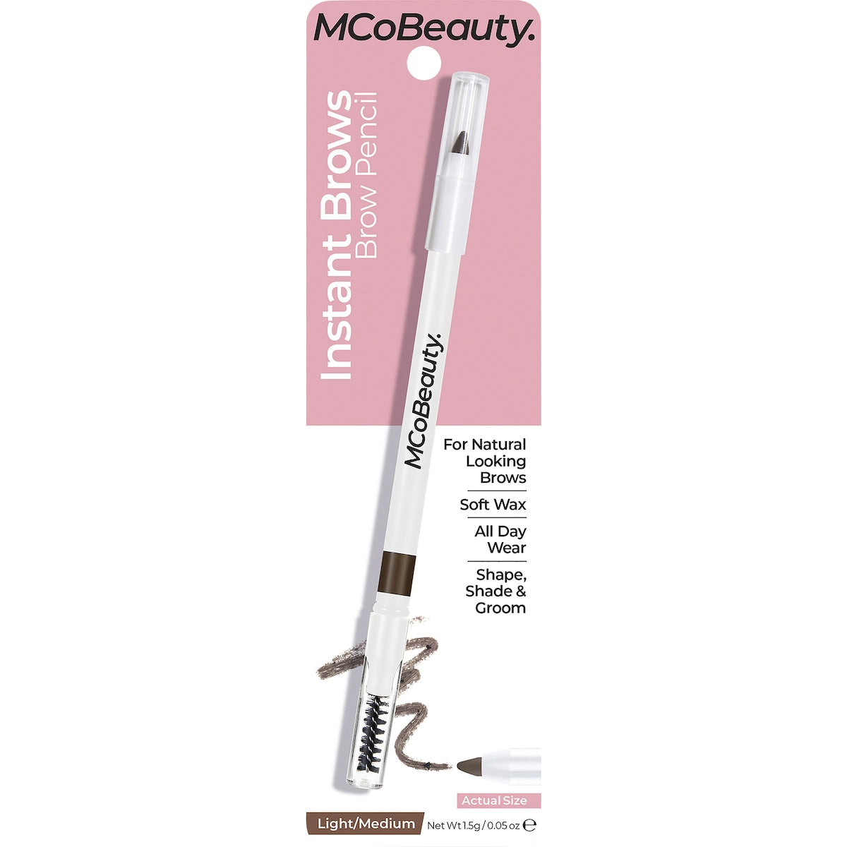 Mcobeauty Instant Brows Retractable Brown Pencil Light/medium Each