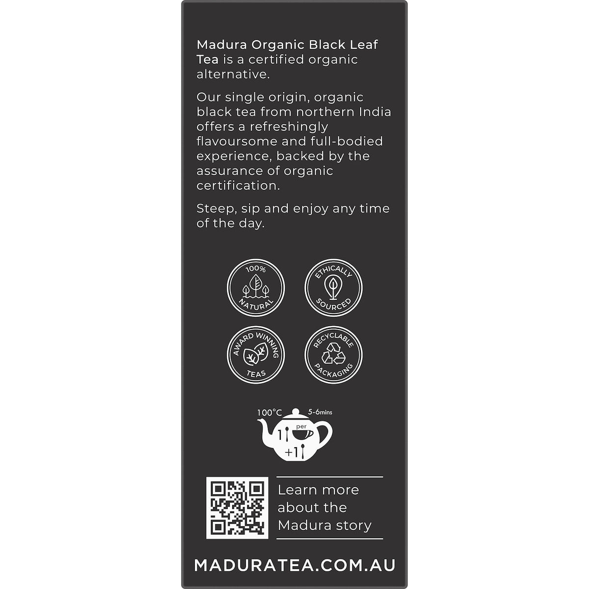 Madura Organic Black Leaf Tea 150g