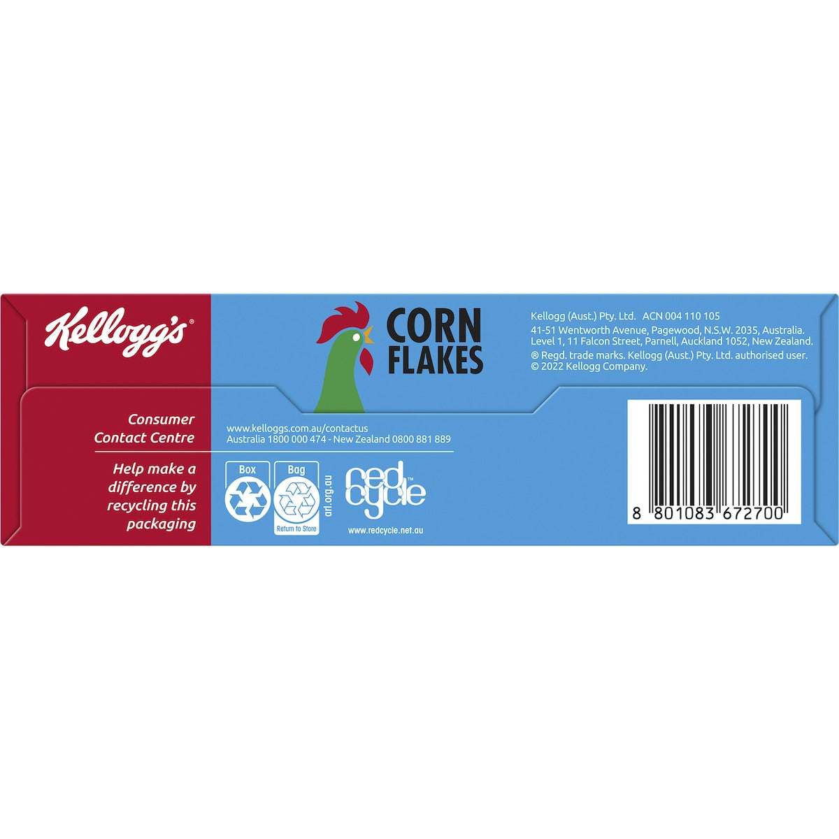 Kelloggs Gluten Free Corn Flakes Breakfast Cereal 270g