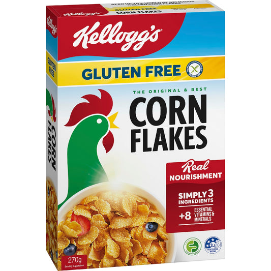 Kelloggs Gluten Free Corn Flakes Breakfast Cereal 270g