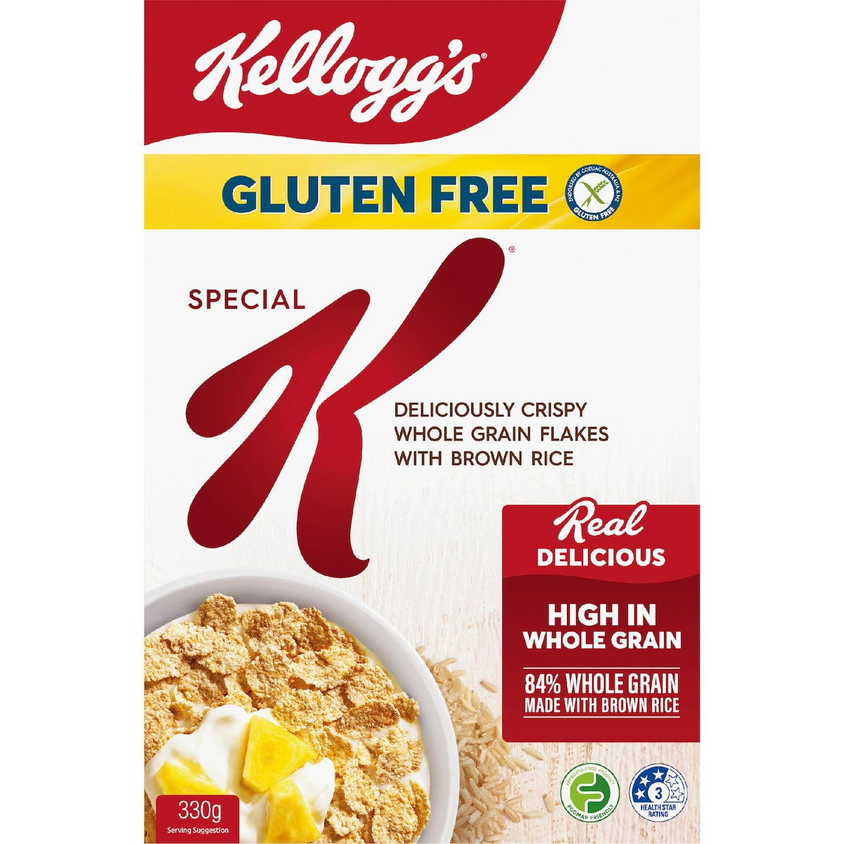 Kelloggs Gluten Free Special K Breakfast Cereal 330g