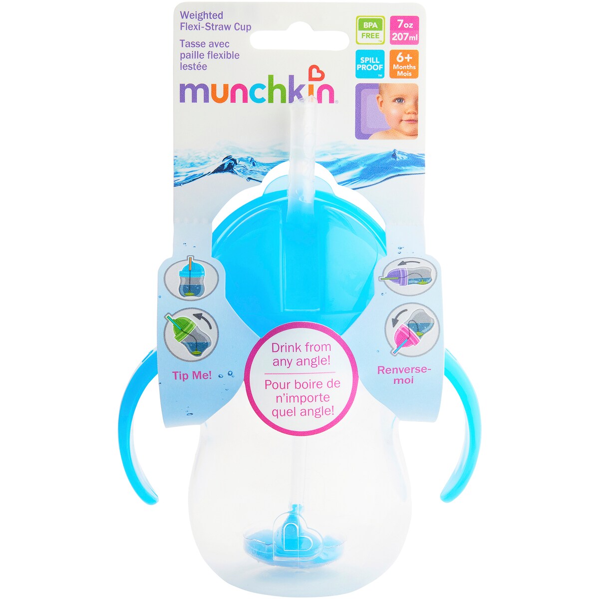 Munchkin Flexi-Straw Cup 207ml Assorted Each