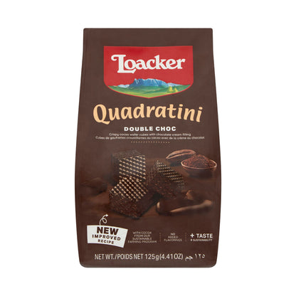 Loacker Quadratini Wafers Biscuits Double Choc - 125g