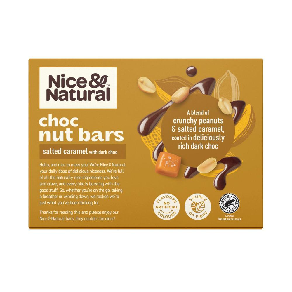 Nice & Natural Nut Bars Salted Caramel With Dark Choc Multipack Snacks 6 Pack - 180g