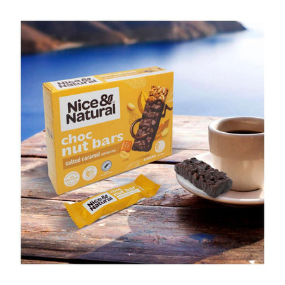 Nice & Natural Nut Bars Salted Caramel With Dark Choc Multipack Snacks 6 Pack - 180g
