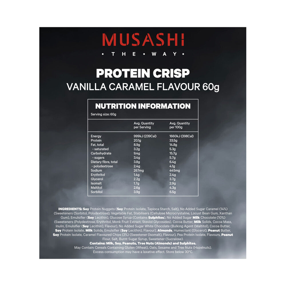 Musashi Protein Crisp Bar Vanilla Caramel - 60g