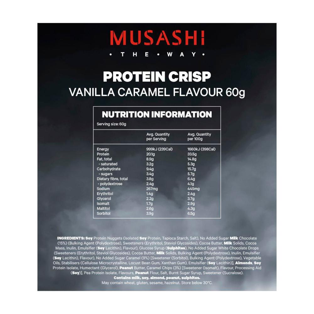Musashi Protein Crisp Bar Vanilla Caramel - 60g