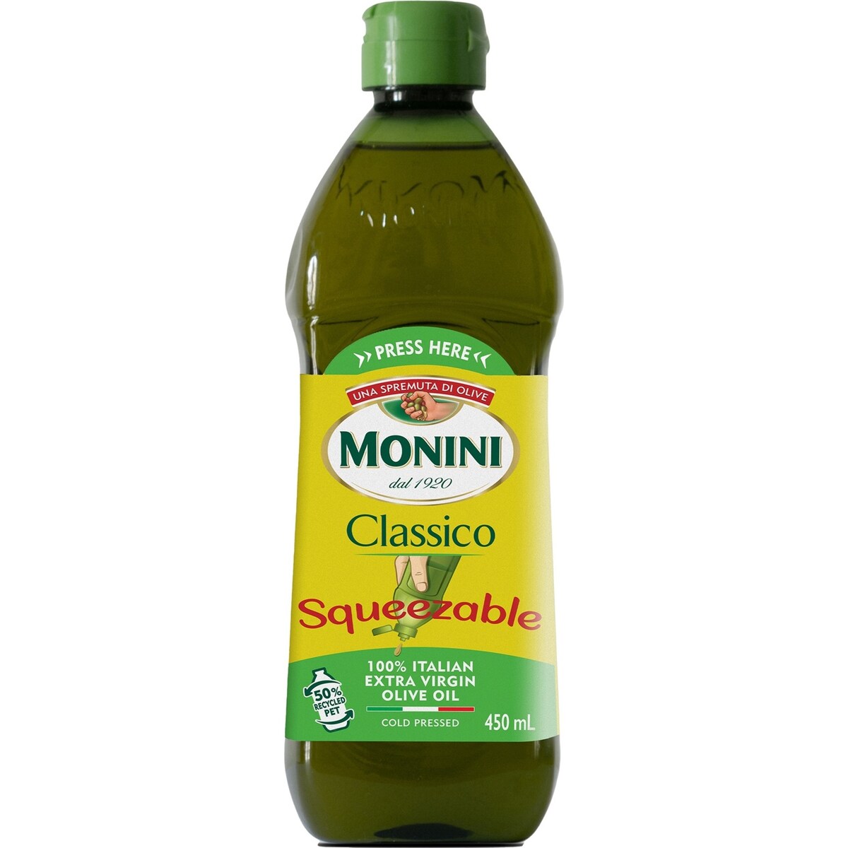 Monini Squeezable Classico Italian Extra Virgin Olive Oil 450ml
