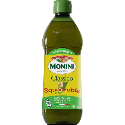 Monini Squeezable Classico Italian Extra Virgin Olive Oil 450ml