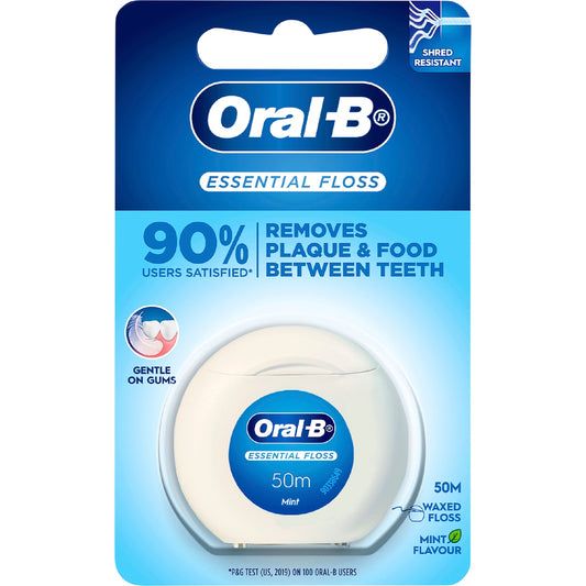 Oral-b Essential Waxed 50m Dental Floss Fresh Mint Each