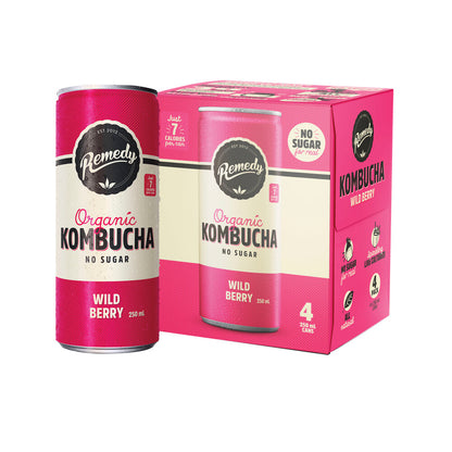 Remedy Kombucha Wild Berry 250ml - 4 pack