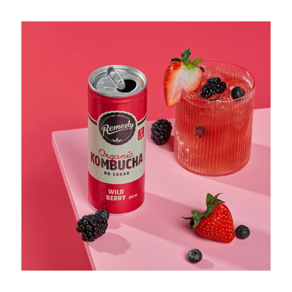 Remedy Kombucha Wild Berry 250ml - 4 pack