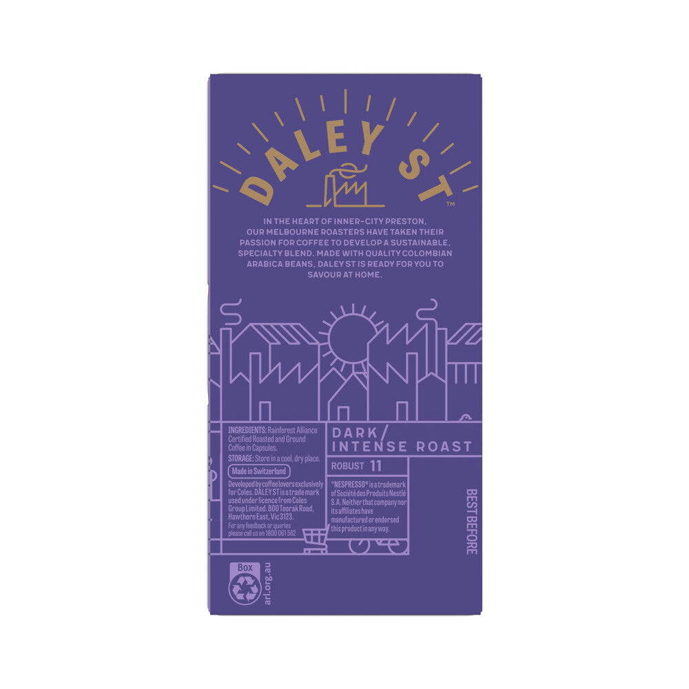 Daley Street Dark/intense Aluminium Nespresso Compatible Coffee Capsules - 10 pack