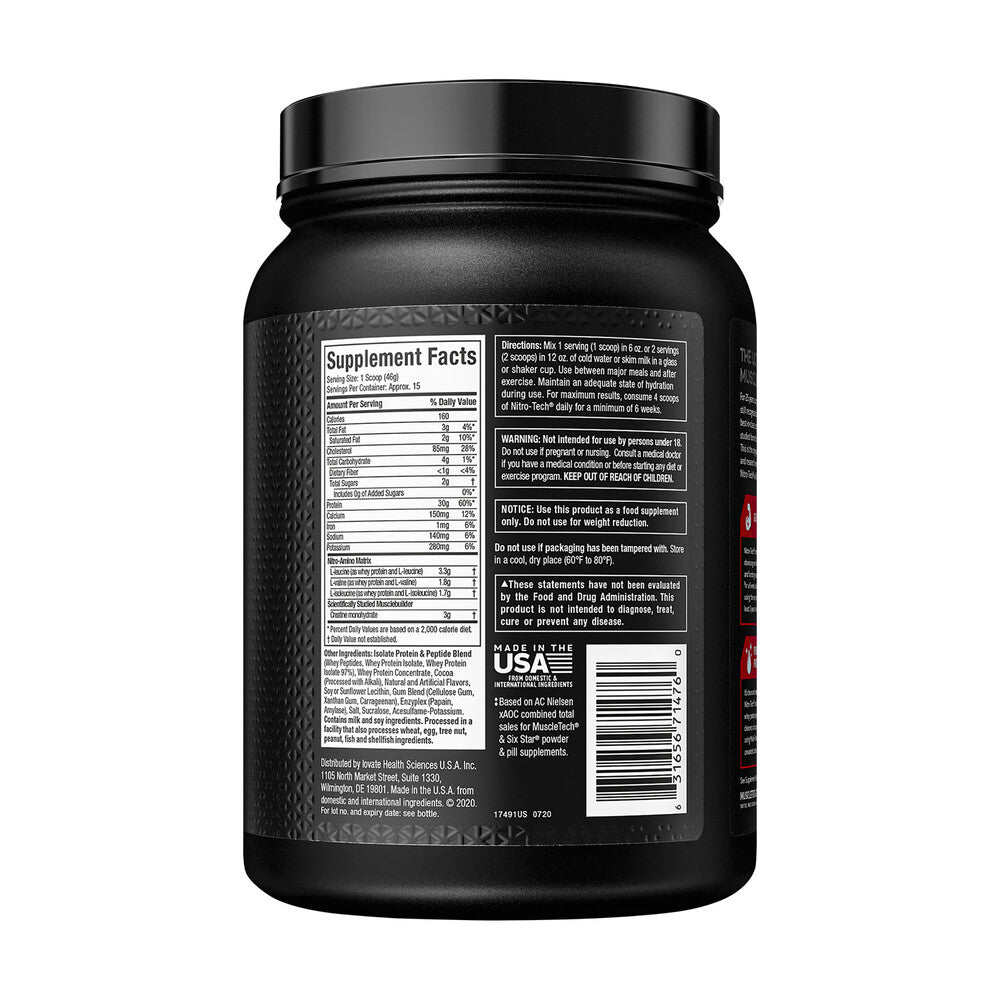 Musetech Nitrotech Protein Powder Chocolate - 680g