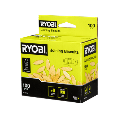 Ryobi Wood Joining Biscuits - No.0 - 47 x 1 x 16mm - 100 Pack