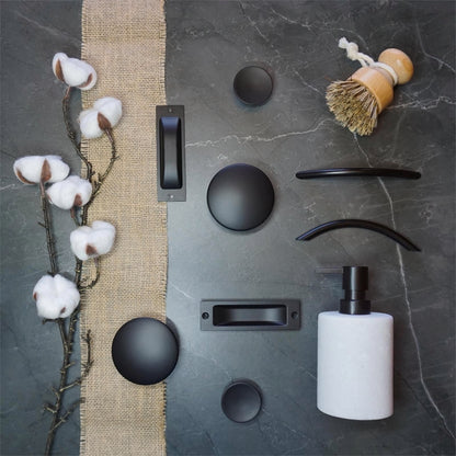 Lane Round Timber Knob - 45mm - Matte Black