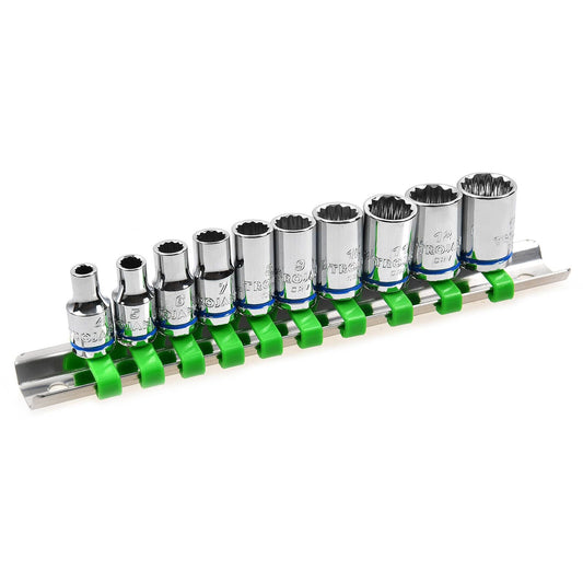 Trojan Socket Rail Set - 10 Piece - 1/4" Drive