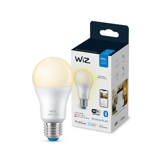 WIZ A60 E27 Smart Globe - 806lm - White - 8W