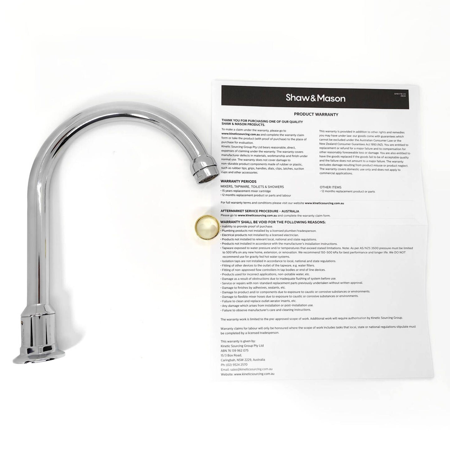 Shaw Mason Chrome Swivel Hob Spout - 175mm
