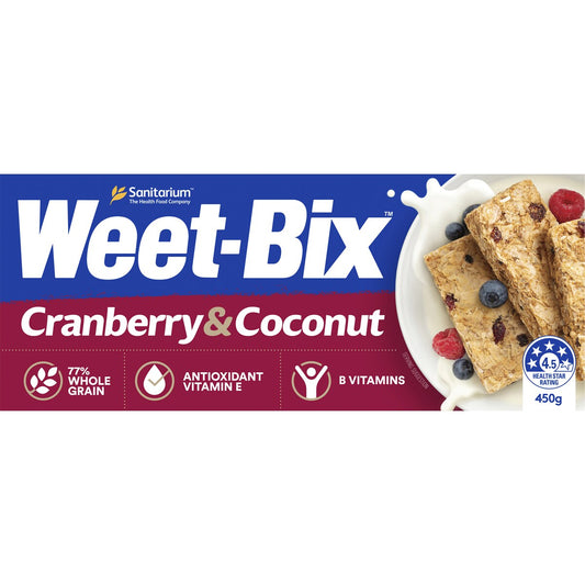 Sanitarium Weet - Bix Weet-bix Blends Cranberry & Coconut Breakfast Cereal 450g