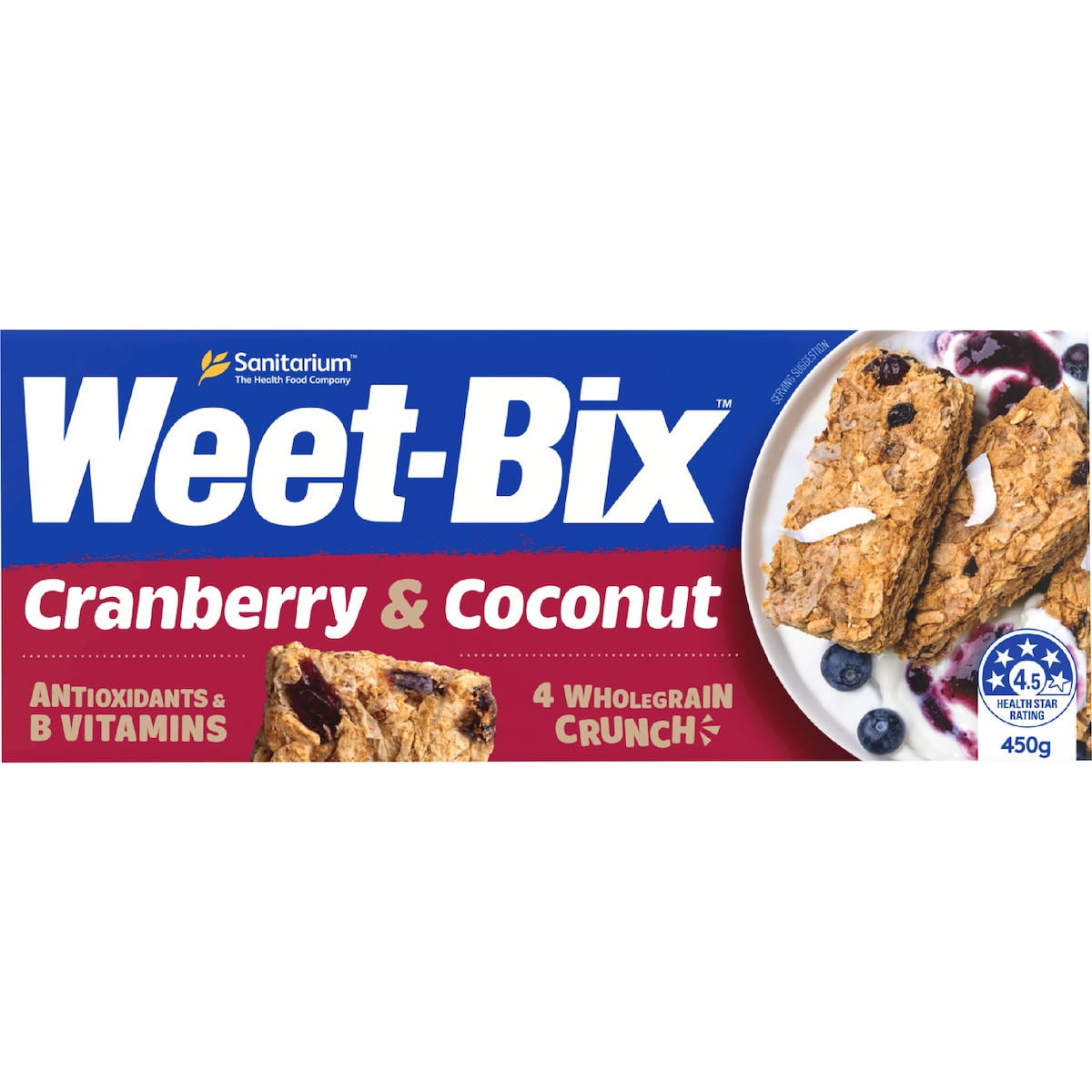 Weet-bix Cranberry & Coconut Breakfast Cereal 450g