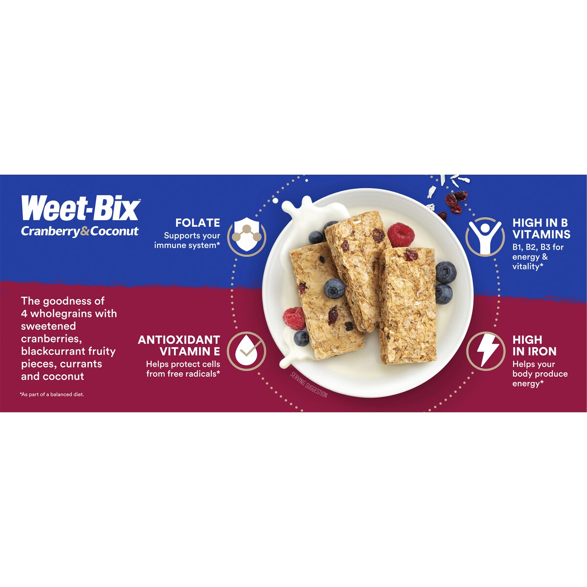 Sanitarium Weet - Bix Weet-bix Blends Cranberry & Coconut Breakfast Cereal 450g