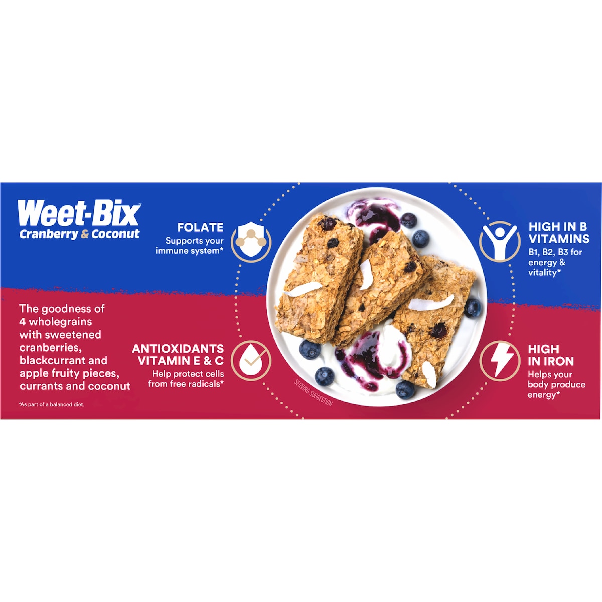 Weet-bix Cranberry & Coconut Breakfast Cereal 450g