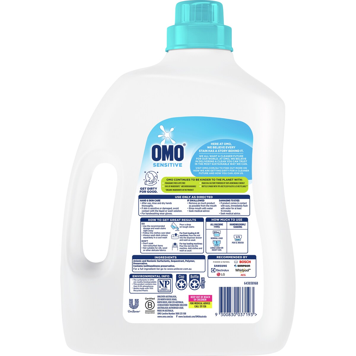 Omo Sensitive Laundry Liquid 4l