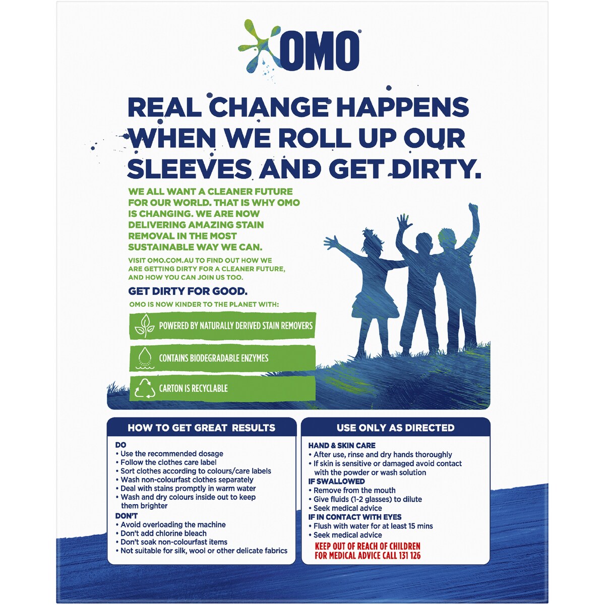 Omo Active Clean Washing Powder Front & Top Loader 2kg