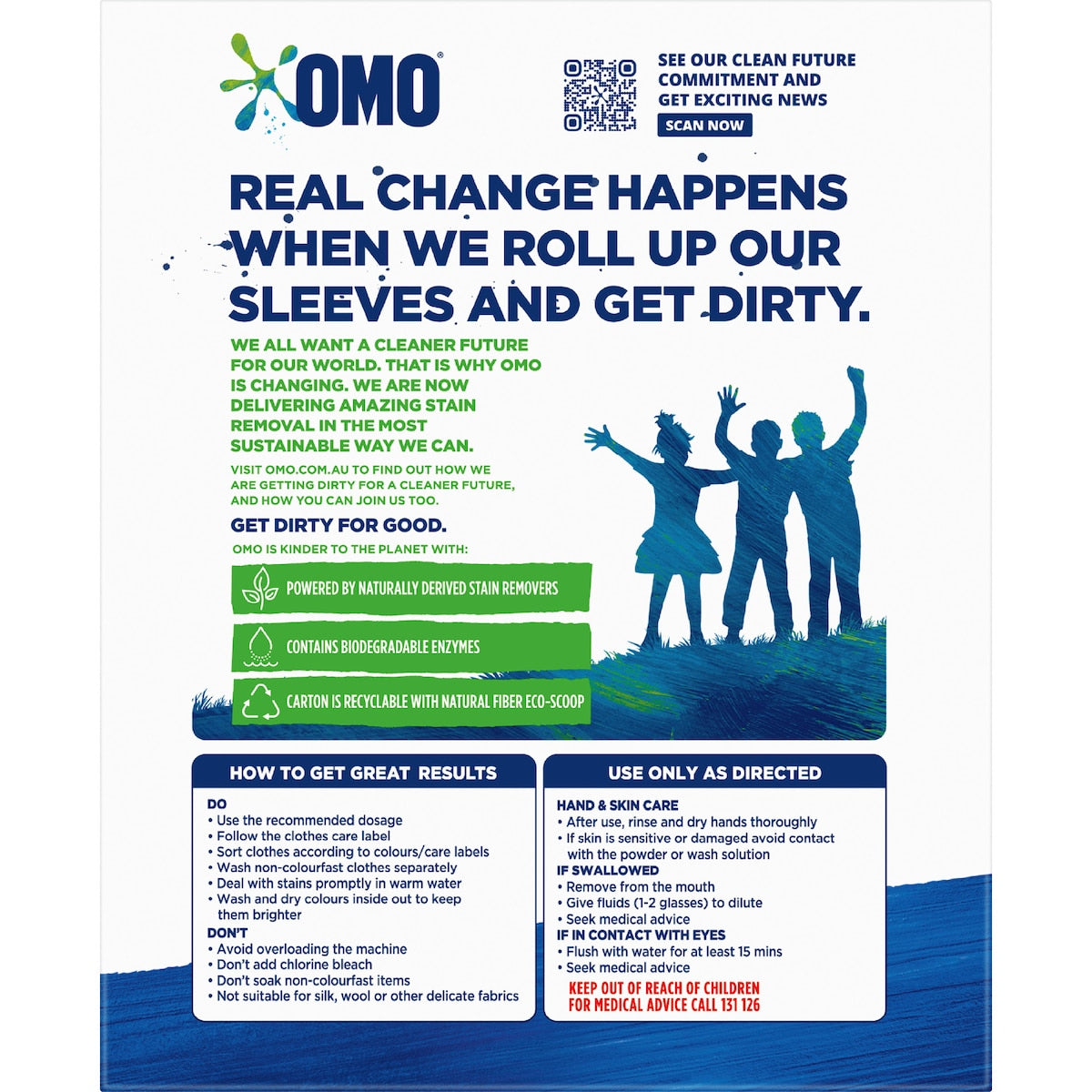 Omo Active Clean Laundry Powder Detergent 2kg