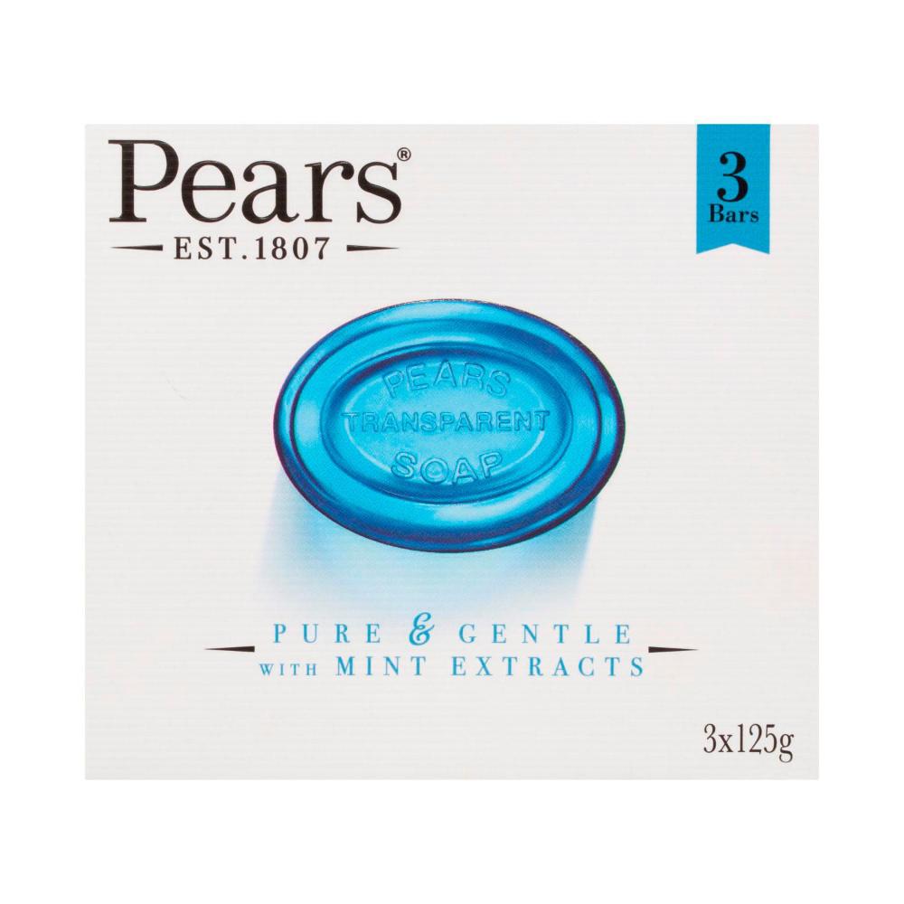 Pears Transparent Soap With Mint Extracts 3x125g - 375g