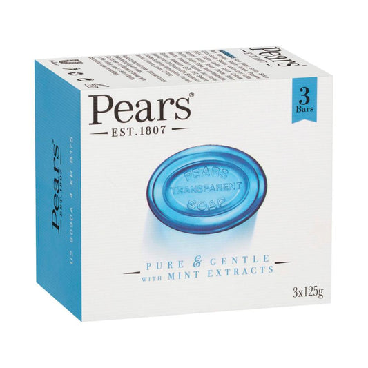 Pears Transparent Soap With Mint Extracts 3x125g - 375g