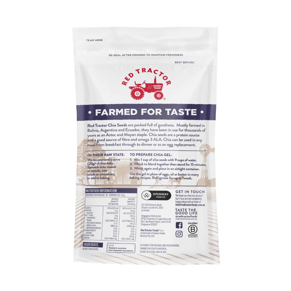 Red Tractor Black Chia Seeds - 600g