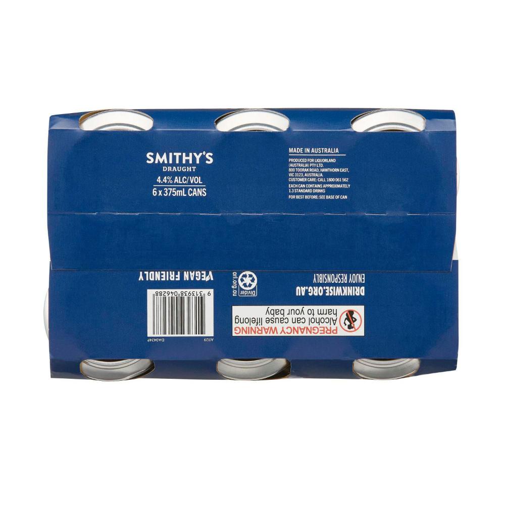 Smithy's Draught Can 375ml - 6 Pack