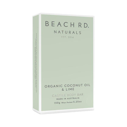 Beach Road Naturals Organic Coconut & Lime Castile Body Bar - 150g