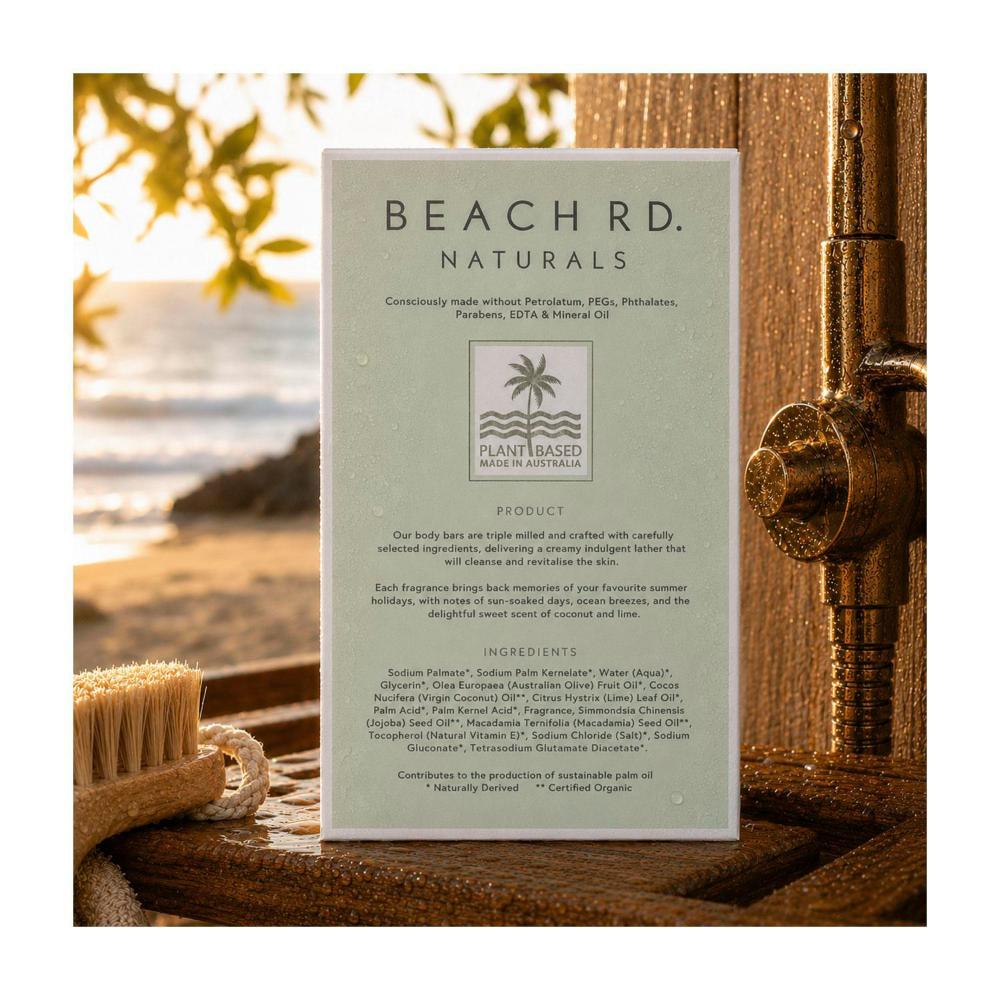 Beach Road Naturals Organic Coconut & Lime Castile Body Bar - 150g