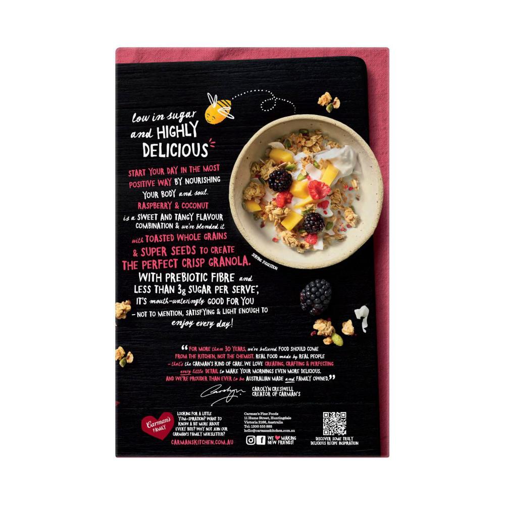 Carman's Granola Low Sugar Raspberry & Coconut - 450g
