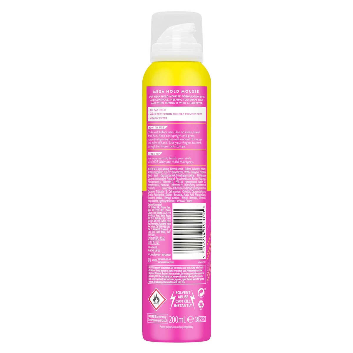Vo5 Mega Hold Mousse 200ml