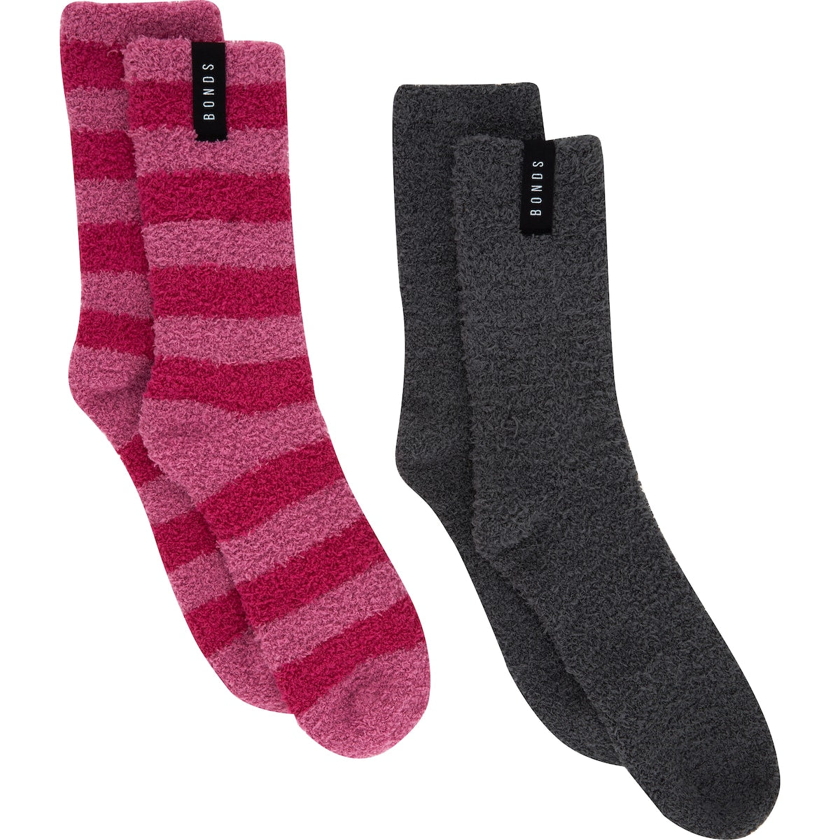 Bonds Ladies Super Soft Crew Socks Pink Size 3+ 2 Pack