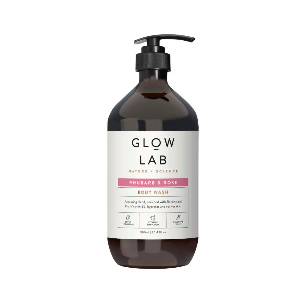 Glow Lab Rhubarb & Rose Body Wash - 900mL