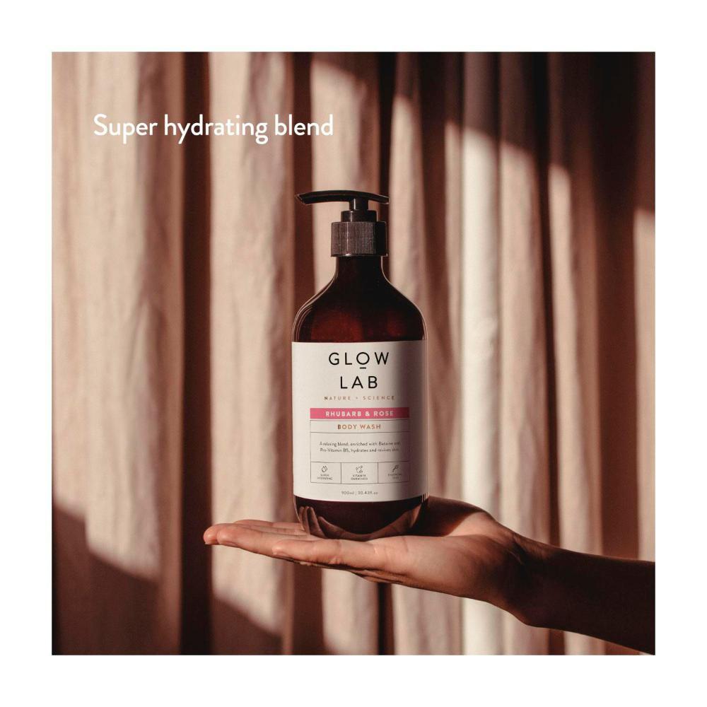 Glow Lab Rhubarb & Rose Body Wash - 900mL