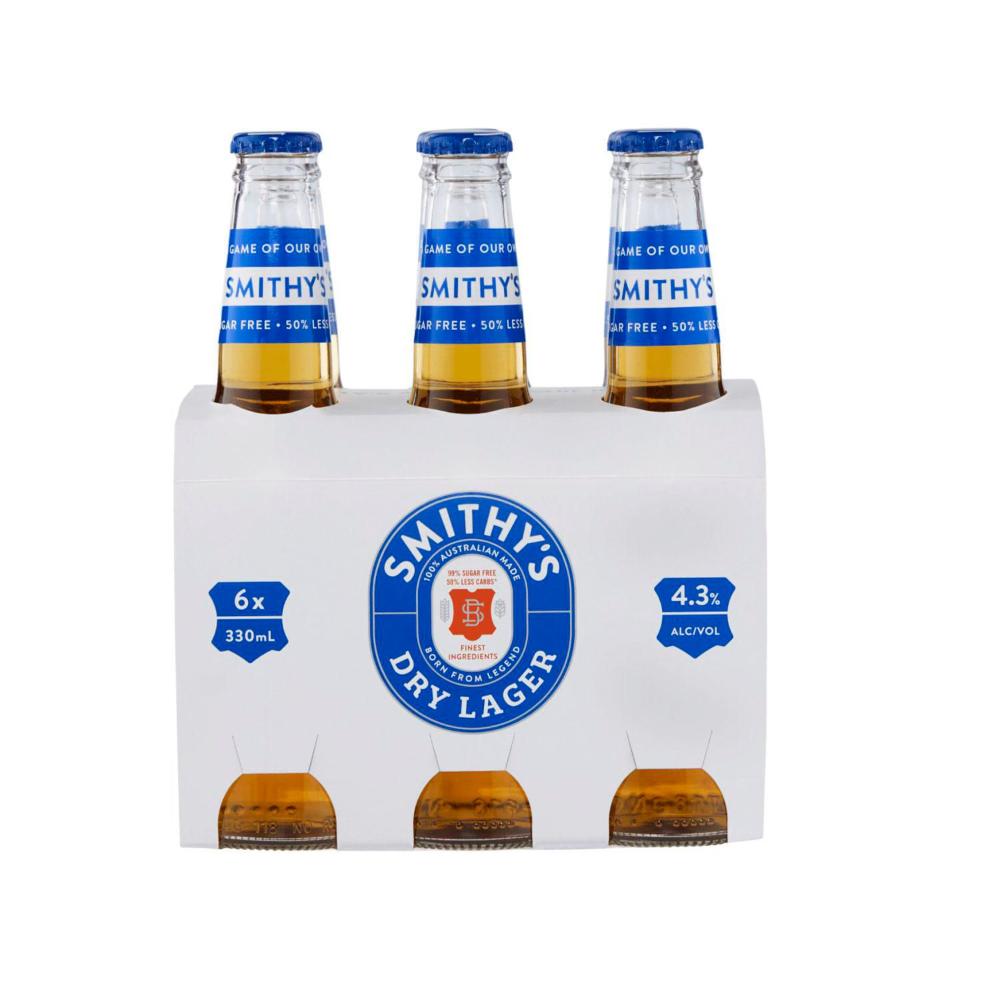 Smithy's Dry Lager Bottle 330ml - 6 Pack