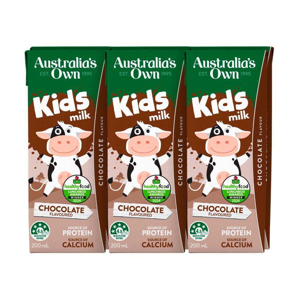 Australias Own Chocolate Kids Milk 200ml - 6 pack
