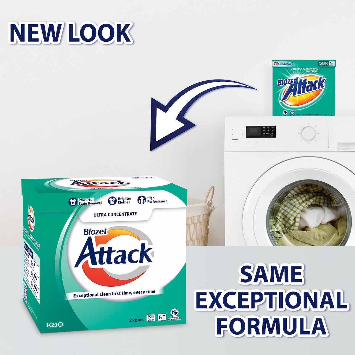 Biozet Attack Attack Front & Top Loader Laundry Powder 2kg