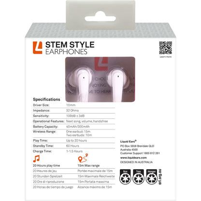 Liquid Ears True Wireless Stem Style Earphones Assorted Each