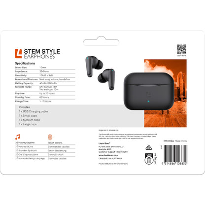 Liquid Ears True Wireless Stem Style Earphones Assorted Each