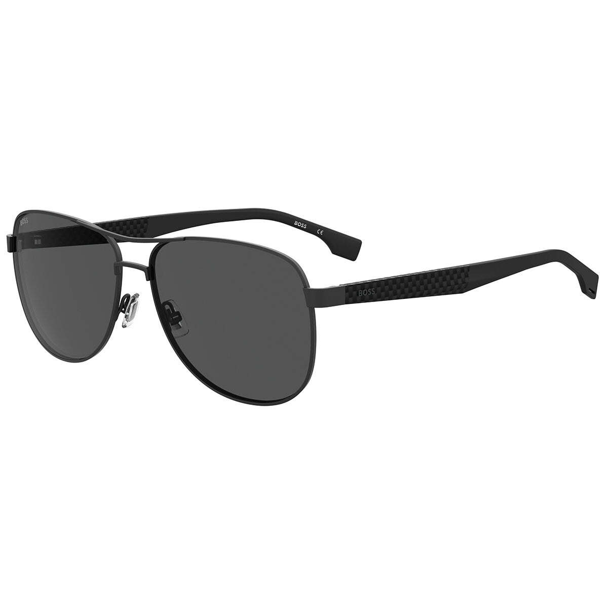 Hugo Boss 1563/F/SK Men's Rectangular Sunglasses Matte Black Grey